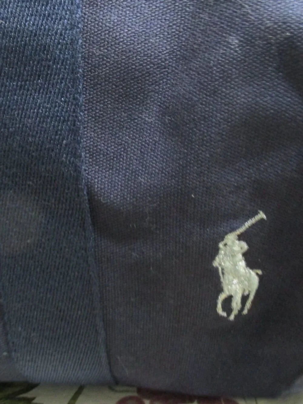 P2911-NWOT Ralph Lauren Polo Navy Canvas Duffle with Extended Pocket